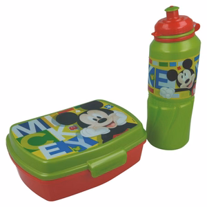 Mickey Mouse -aamiais- ja lounasrasiapakkaus, 530 ml juomapullo ja laukku