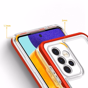Kirkas 3in1 asia Samsung Galaxy A73 kehys kansi geeli punainen