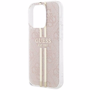 Guess suojakuori iPhone 14 Pro Max GUHCP14XH4PSEGP 4G Gold Stripe vaaleanpunainen