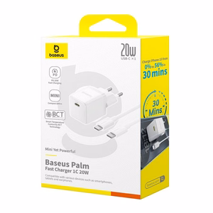 Charger Baseus Palm 20W USB-C + USB-C to USB-C cable 1.0m white P10111602213-01