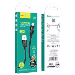 Hoco USB-A - Micro USB -kaapeli 2,4A 1 m X89 musta