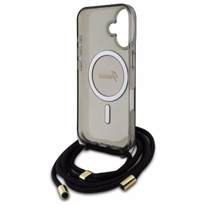 Guess Crossbody Cord Script MagSafe Suojakuori iPhone 16:lle - musta