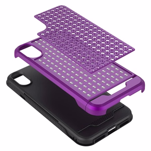 Zizo Star Diamond Hybrid suojakuori laitteelle iPhone X, violetti ja musta