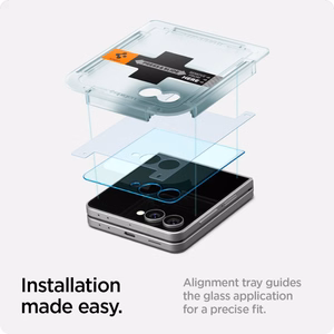 Spigen Glas.TR EZ Fit HD Karkaistu lasi Näytönsuoja Samsung Galaxy Z Flip 7:lle - Läpinäkyvä