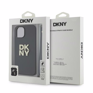 DKNY Wrist Strap Stock Logo Suojakuori iPhone 14 / 15 / 13:lle - Musta