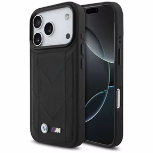 BMW M Quilted Logo MagSafe Suojakuori iPhone 17 Pro:lle - Musta