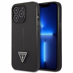 Guess GUHCP14LPSATLK iPhone 14 Pro 6.1" musta/musta kovakotelo SaffianoTriangle logo