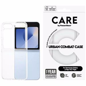 CARE by PanzerGlass Flagship Urban Combat suojakuori Samsung Galaxy Z Flip 7 FE / Flip 6 - läpinäkyvä