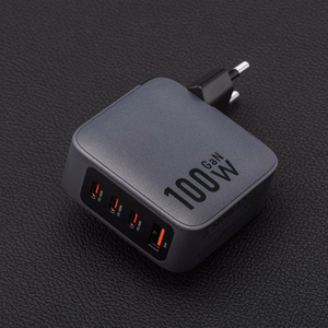 Puhelinlaturi Forcell F-Energy GaN 3 x USB C + USB A QC4.0 PD 5A 100W VT-46 harmaa
