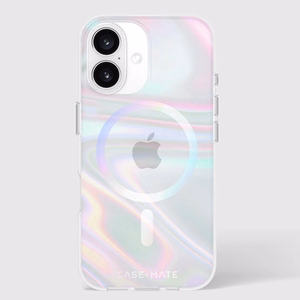 Case-Mate Soap Bubble MagSafe suojakuori iPhone 16 -laitteelle, helmiäishohtoinen