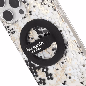 Kate Spade New York Magnetic Loop Grip -magneettinen MagSafe-sormipidike puhelimelle, musta