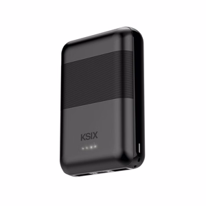 Ksix Powebank Mini 10000mAh 10W+cable USB-A USB-C, musta