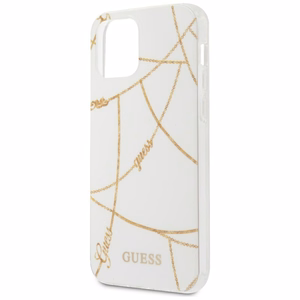 Guess Gold Chain Collection iPhone 12 Pro Max 6.7" Suojakuori - valkoinen