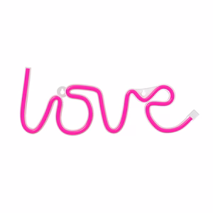 Neon LED-valo LOVE vaaleanpunainen Bat + USB FLNE05 Forever Light