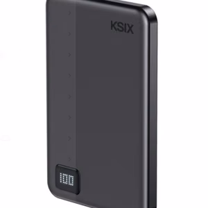 Ksix varavirtalähde Magslim 5000 mAh magneettinen USB-C PD 20W digitaalinen näyttö musta