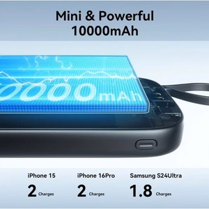 Ulkoinen akku Power Bank Joyroom JR-PBF18 22.5W Lightning-kaapelilla 10000mAh musta