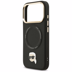Karl Lagerfeld Big Strap Karl Metal Logo MagSafe suojakuori iPhone 17 Pro:lle - musta