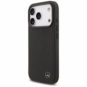 Mercedes Nahkainen Large Laurel Leave MagSafe Suojakuori iPhone 17 Pro:lle - musta