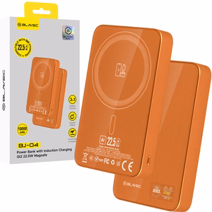 Blavec varavirtalähde 10000 mAh BJ-04 Slim 13,5 mm - Type C - 22,5 W magneettinen Magsafe 3-in-1 (PBBJ04-MC10O) oranssi lasi