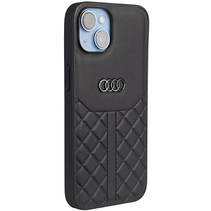 Audi Genuine Leather Suojakuori iPhone 14 6.1 musta/musta kova kuori AU-TPUPPCIP14-Q8/D1-BK