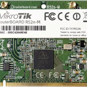 RouterBOARD R52Nm kaksitaajuuksinen mini PCI Wi-Fi -kortti, 802.11a/b/g/n, 23 dBm, MMCX