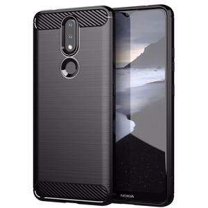 Carbon Case Joustava kansi TPU Asia Nokia 2.4 musta