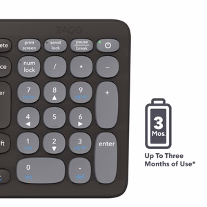 ZAGG Pro Keyboard Mid Size-hiilenharmaa-UK (langaton lataus latausalustalla)