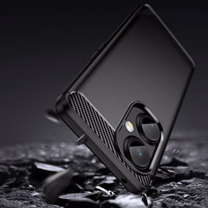 Carbon Case Suojakuori OnePlus Nord CE 3:lle joustava silikoni hiilikuori musta