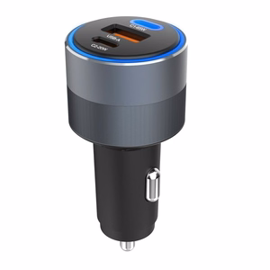 Autolaturi Forcell F-Energy Alu 2 x USB C + USB A QC4.0 PD SFC2.0 3A 85W harmaa