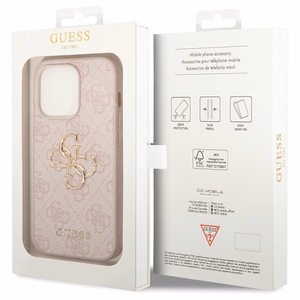 Guess 4G Big Metal Logo kotelo iPhone 15 Pro - vaaleanpunainen