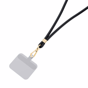 3mk EasyClip puhelimen kaulahihna, musta (kultaiset osat)