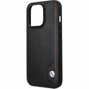 BMW BMHCP14L22RBDK Suojakuori iPhone 14 Pro 6.1" musta/musta kovakuori Nahkainen Blue Dots