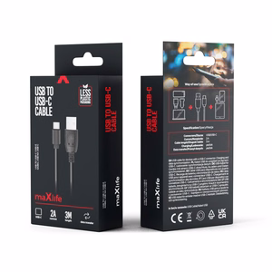 Maxlife cable USB - USB-C 3,0 m 2A black