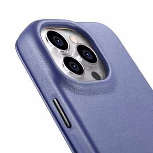 iCarer CE Premium Nahka Folio Case iPhone 14 Pro Max Magneettinen Flip Nahka Folio Case MagSafe Light Purple (WMI14220716-LP)