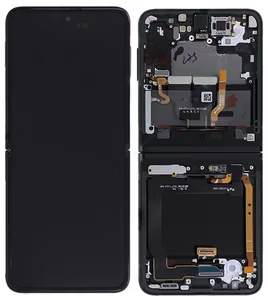LCD-näyttö Samsung F711 Z Flip3 5G kosketusnäytöllä ja kehyksellä (sisempi) Phantom Black alkuperäinen (käytetty Grade B)