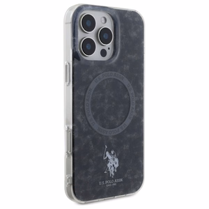 US Polo IML Ring MagSafe kotelo iPhone 16 Pro - musta