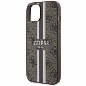 Guess GUHMP14MP4RPSW iPhone 14 Plus 6.7 ruskea/ruskea suojakuori 4G Printed Stripes MagSafe