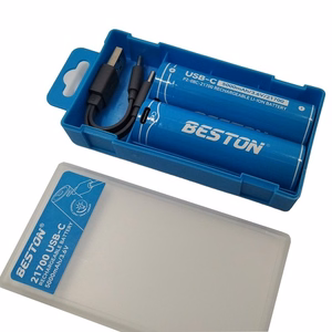Rechargeable 21700 Size Battery with USB-C Port, 3.6V, 5000mAh, Li-Ion, 2pcs