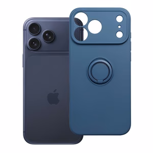 Silikoninen Ring-suojakuori mallille iPhone 17 Pro Max / 18 Pro Max – tummansininen