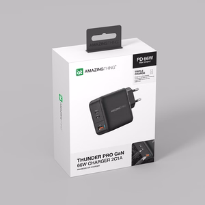Amazing Thing Wall charger Thunder Pro GaN EUTH66W - USB + 2xType C - PD 66W black
