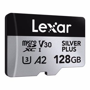 Lexar High-Performance Silver Plus microSDXC -muistikortti 128 Gt + sovitin