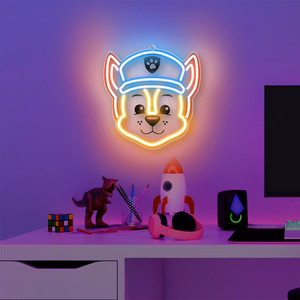 Riippuva neon LED Paw Patrol pleksilasilla - Chase OW-130346