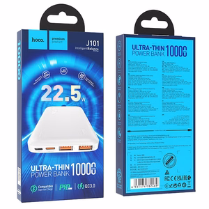Varavirtalähde Hoco 10000 mAh PD QC 3A 22,5W J101 valkoinen