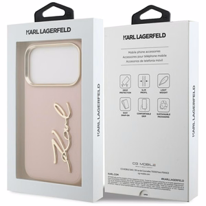 Karl Lagerfeld Karl Script Logo -suojakuori iPhone 17 Pro - pinkki