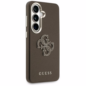 Guess Suojakuori Grained Big 4G Metal Logo Samsung Galaxy S26:lle ruskea
