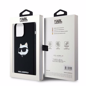Karl Lagerfeld Silikoninen Choupette Head MagSafe Suojakuori iPhone 15 Pro:lle - musta