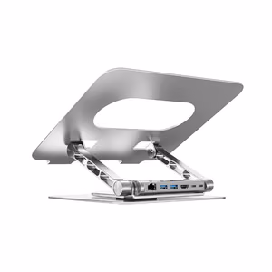 Säädettävä kannettavan tietokoneen teline + USB-C HDMI -hubi Unitek D1109B01 PD 100 W