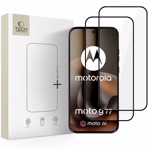 Tech-Protect Glass Fit+ karkaistu lasi 2 kpl Motorola Moto G67 / G77:lle - musta