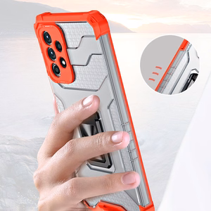 Crystal Ring Case Kickstand Kova Rugged Cover Samsung Galaxy A72 4G musta musta