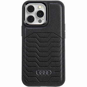 Audi Tekonahkainen Suojakuori MagSafella iPhone 15 Pro:lle - musta